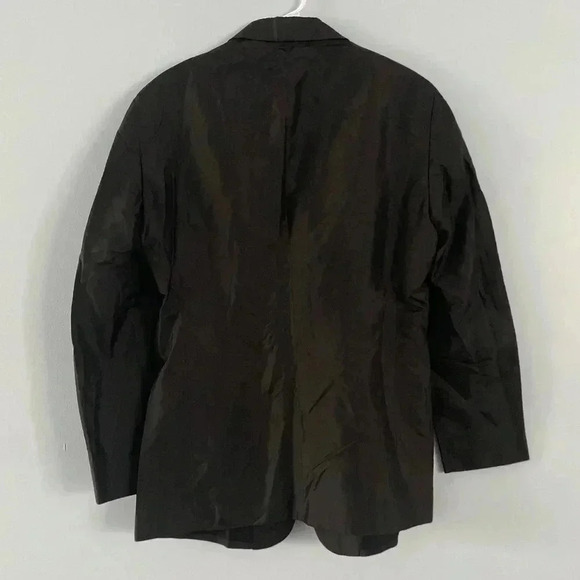 Giorgio Armani Silk Blend Lightweight Snap Closure Blazer Black Size 50 US 40 - Picture 6 of 16